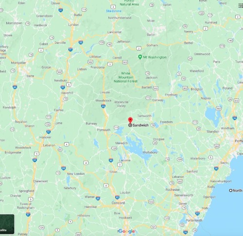 map showing Sandwich, NH
